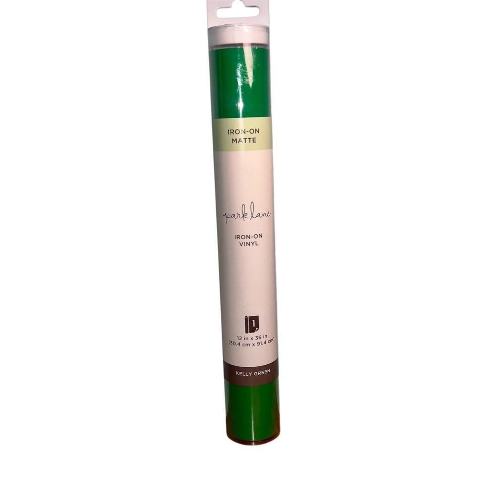 Park Lane IRON-ON MATTE Vinyl KELLY GREEN 12” x 36” Rolled Sheet NEW